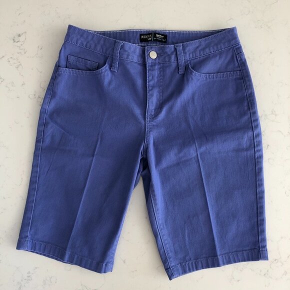 Lee Riders by Lee Casual Mid Rise Bermuda 5 Pocket Denim Jean Shorts Blue Sz 6 - Picture 3 of 8